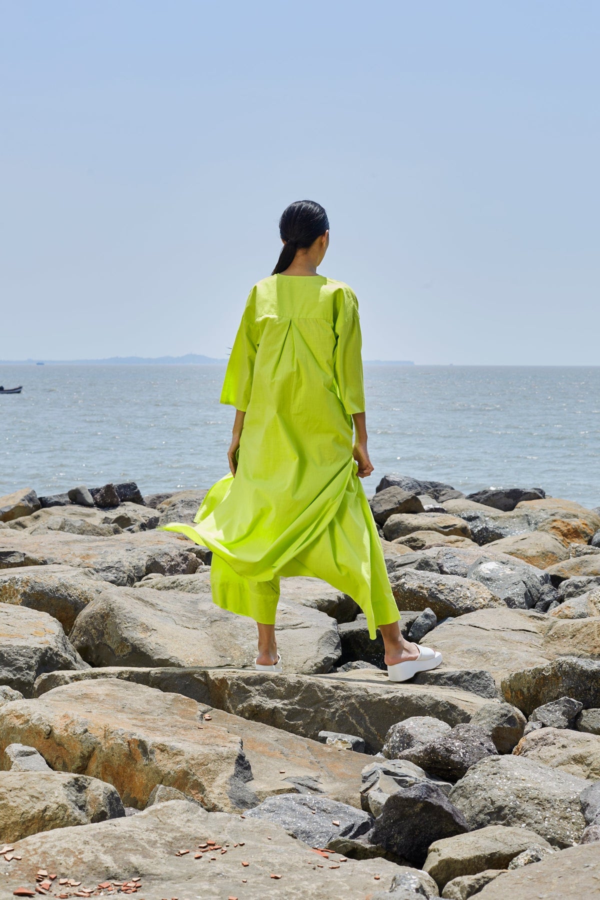 Mati Apparel & Accessories Neon Green V-Neck Tunic