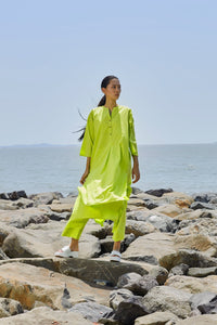 Mati Apparel & Accessories XS Neon Green V-Neck Tunic