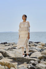 Mati Apparel & Accessories XS Off-White Tassle Tier Tunic