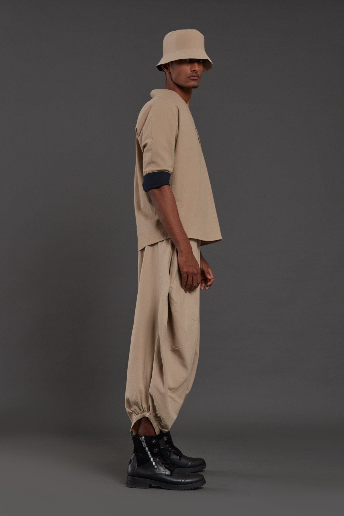 Mati Bottoms Beige Baggy Pants