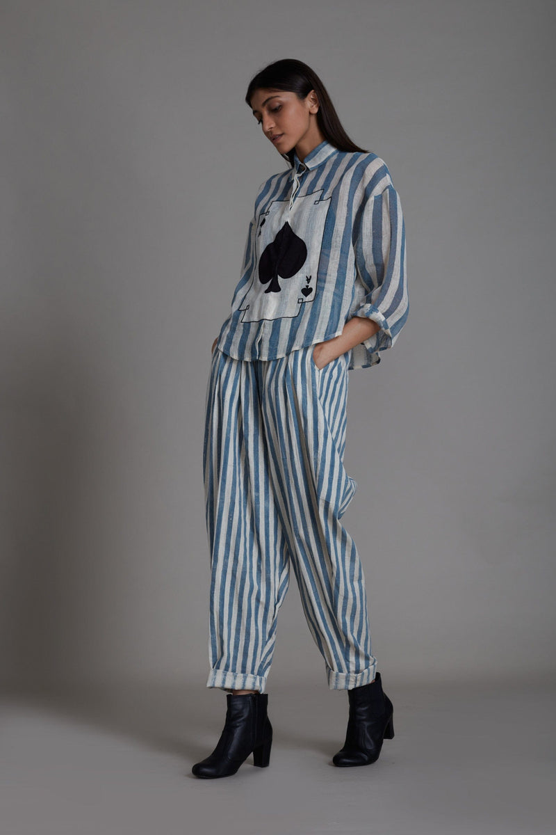 Mati Bottoms MATI IKKA BALLOON PANTS - BLUE  STRIPE