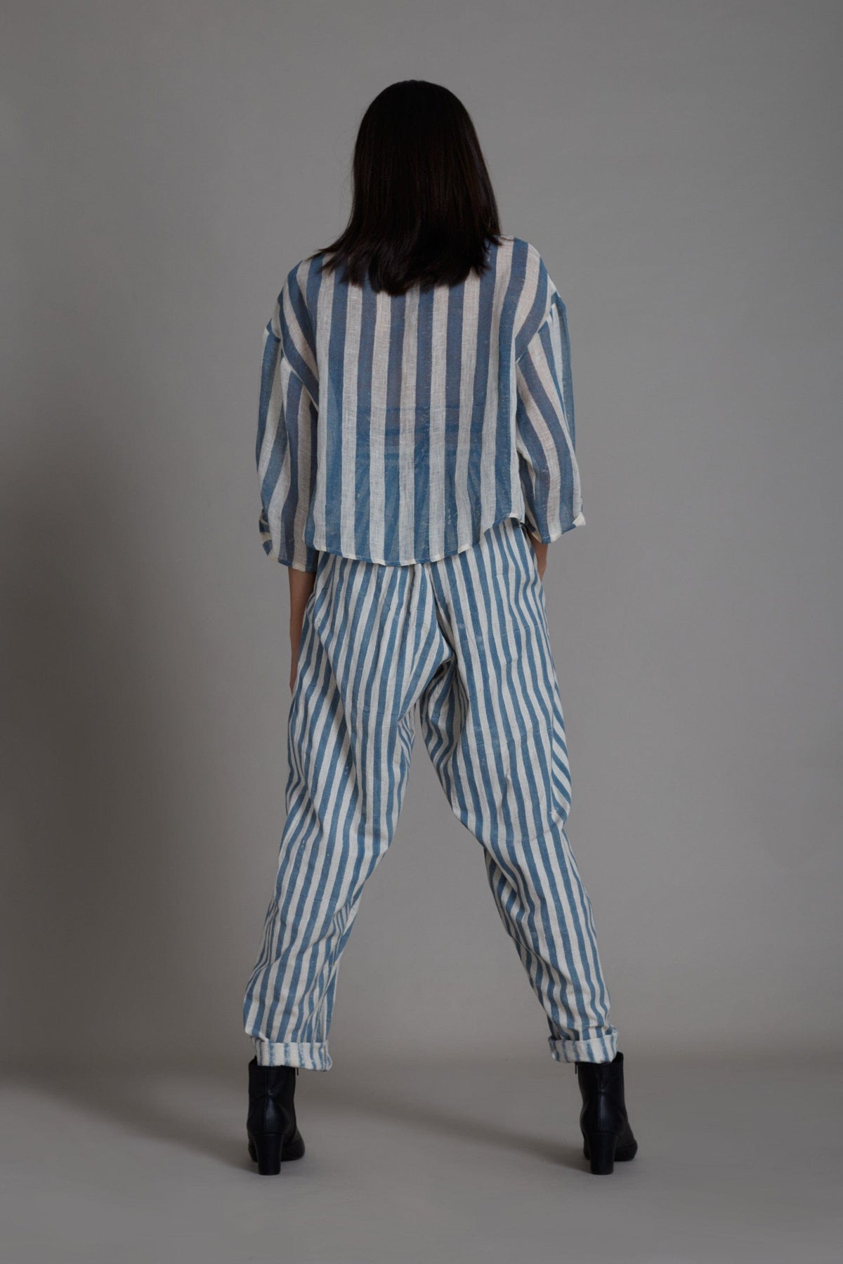 Mati Bottoms MATI IKKA BALLOON PANTS - BLUE  STRIPE