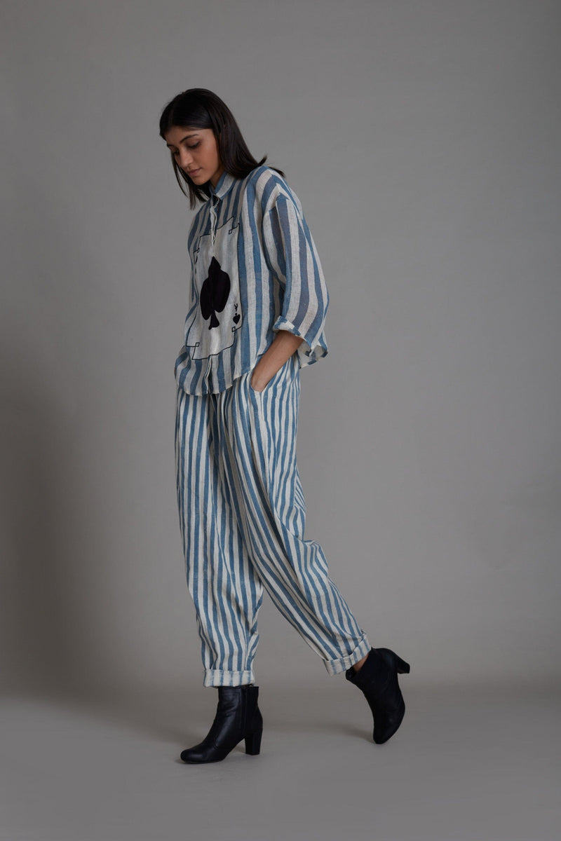 Mati Bottoms MATI IKKA BALLOON PANTS - BLUE  STRIPE