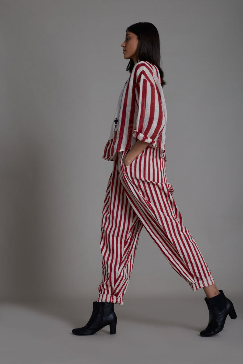 Mati Bottoms MATI IKKA BALLOON PANTS - RED STRIPE