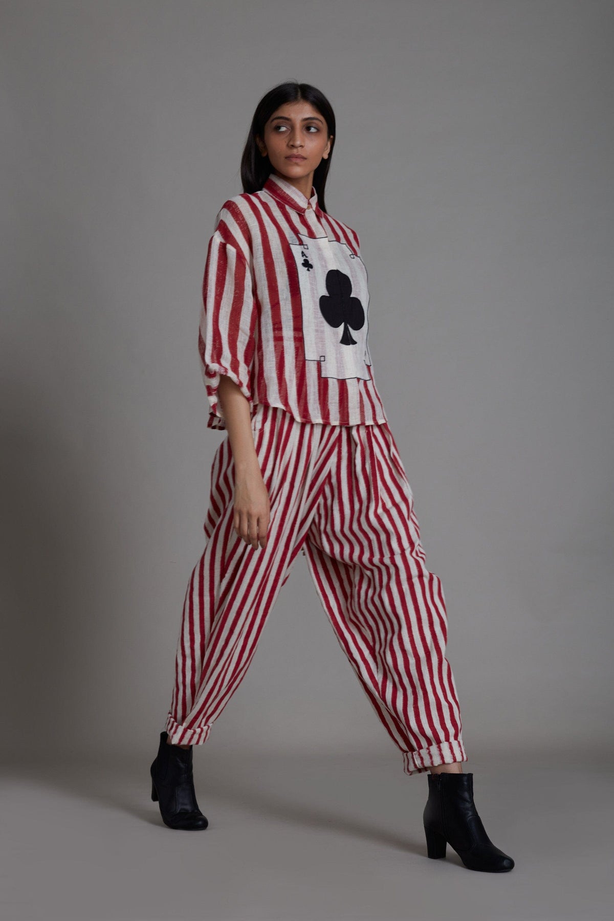 Mati Bottoms MATI IKKA BALLOON PANTS - RED STRIPE