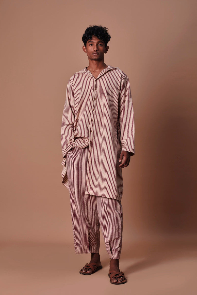 Mati Bottoms Mati Mauve Striped Men's Trousers