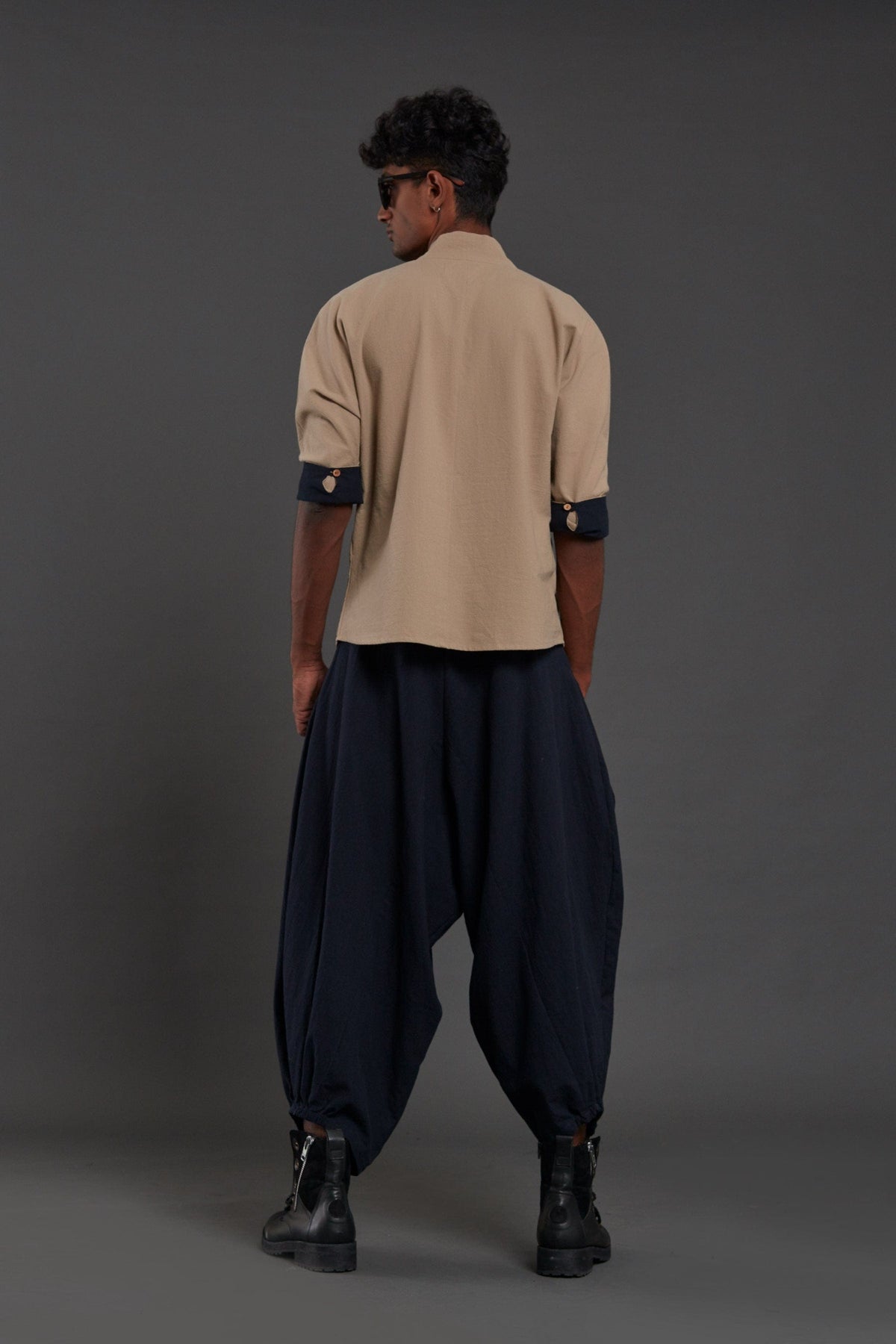 Mati Bottoms Navy Blue Baggy Pants