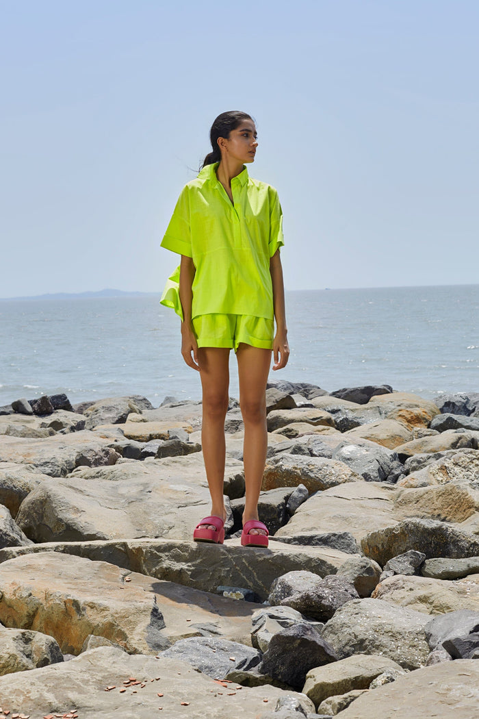 Mati Bottoms Neon Green PL Shorts