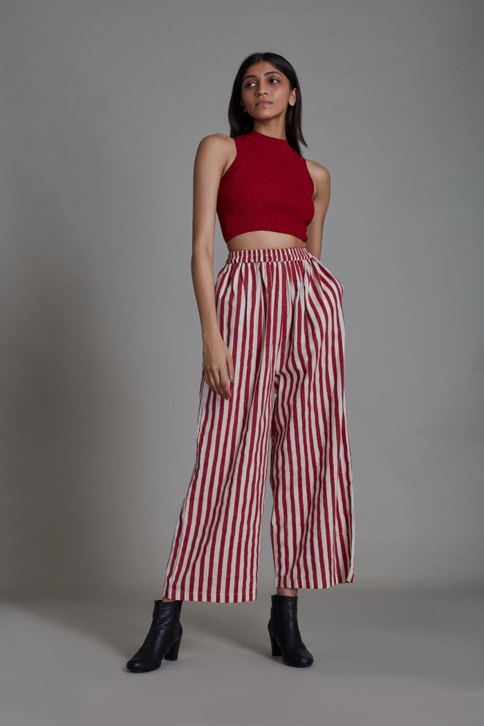 Mati Bottoms Re Stripe Pants - Red