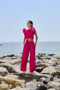 Mati Bottoms XS Pink High-Waisted Trouser (Ready to Ship)