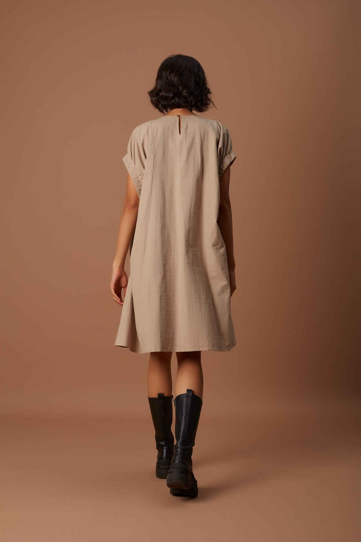 Mati Dresses Beige Pocket Dress