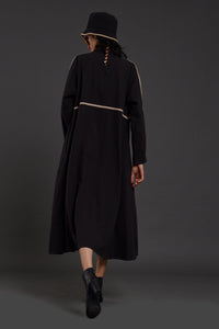 Mati Dresses Black Piping Dress