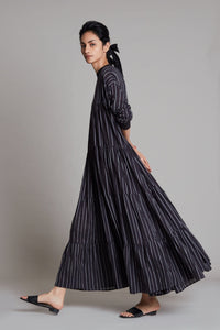 Mati Dresses Black Ribbed Vena Dress