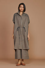 Mati Dresses Brown With Charcoal Striped Kaftan Dress