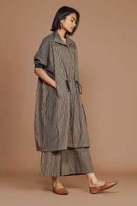 Mati Dresses Brown With Charcoal Striped Kaftan Dress