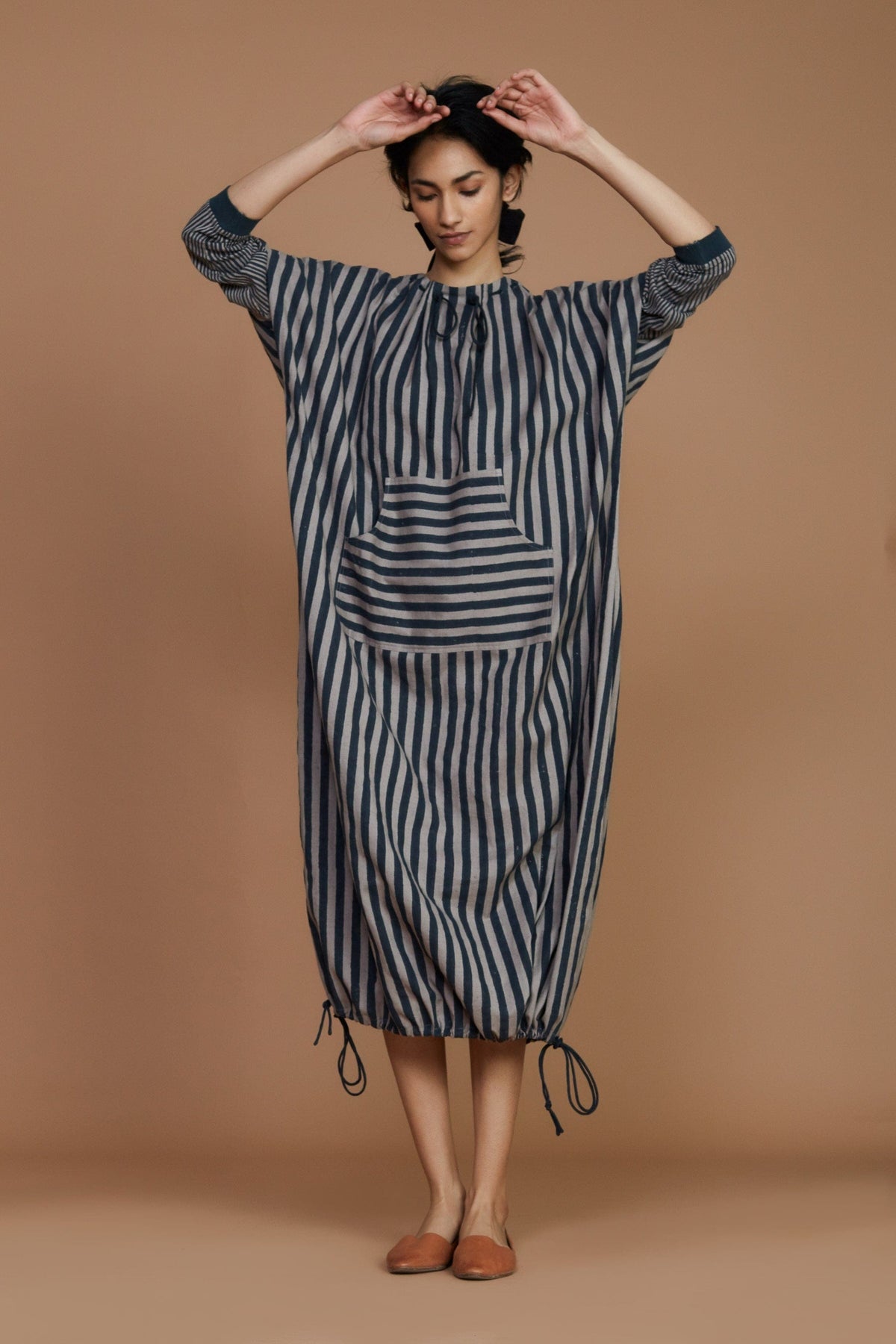 Mati Dresses DS Grey Striped Dress