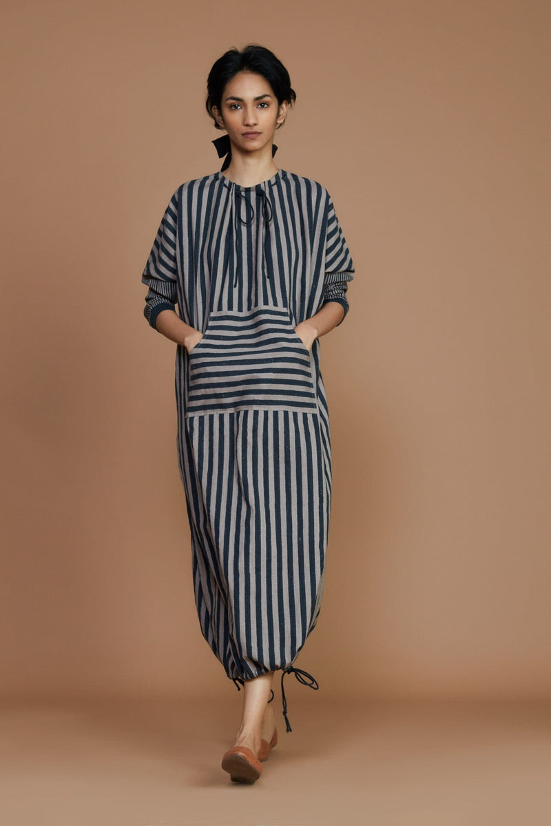 Mati Dresses DS Grey Striped Dress