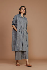 Mati Dresses Grey With Charcoal Striped Kaftan Dress