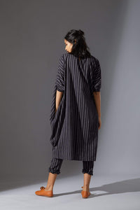 Mati Dresses Mati Black Cowl Tunic With Ribbed Collar