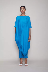 Mati Dresses Mati Cowl Button Tunic - Blue