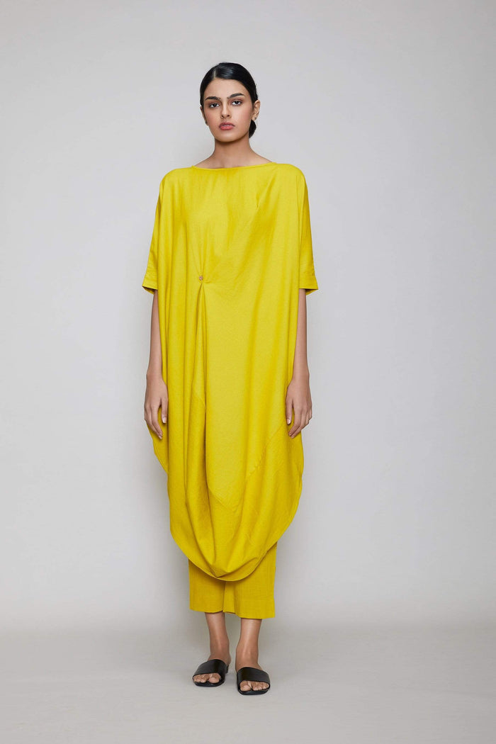 Mati Dresses Mati Cowl Button Tunic - Yellow