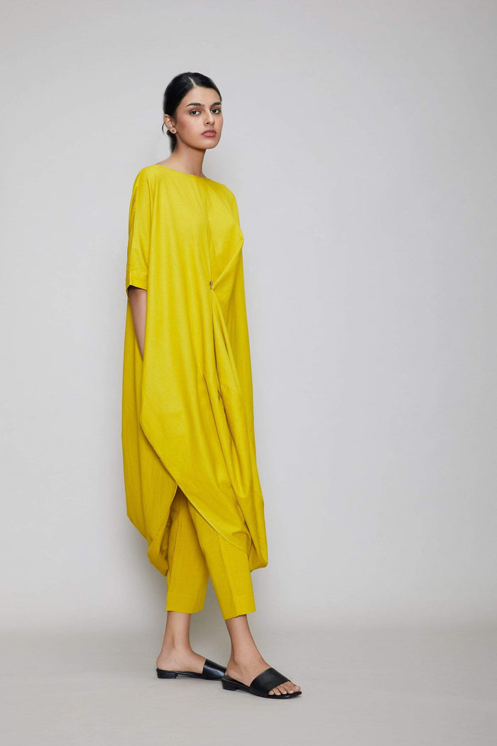 Mati Dresses Mati Cowl Button Tunic - Yellow