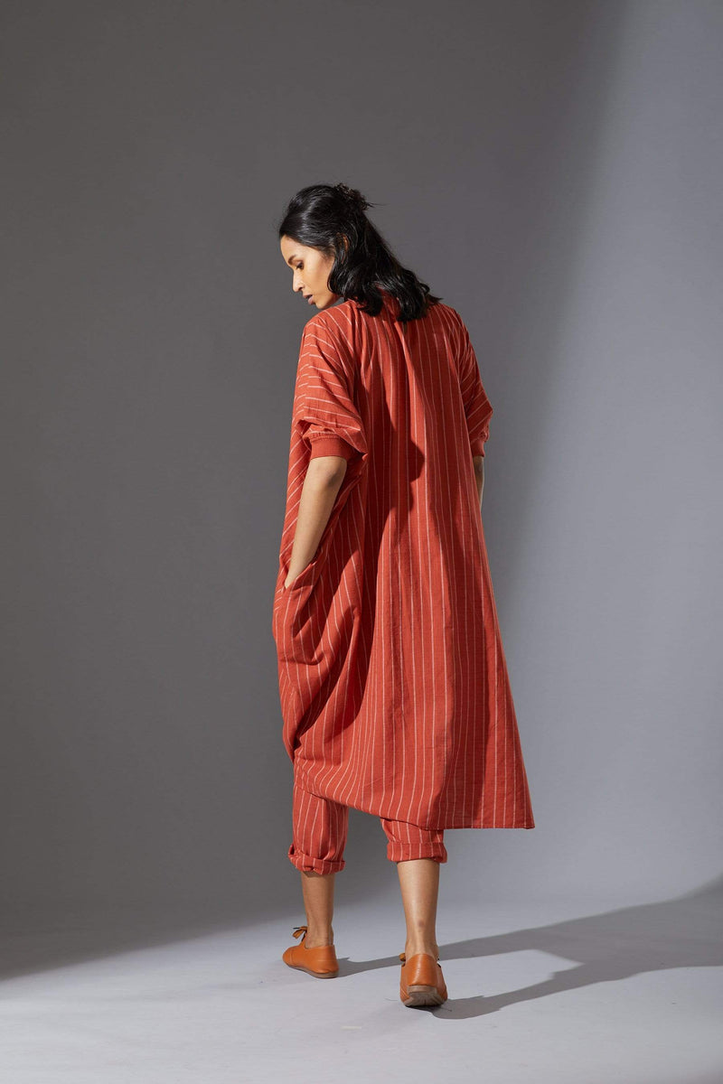 Mati Dresses Mati Rust Cowl Tunic With Ribbed Collar