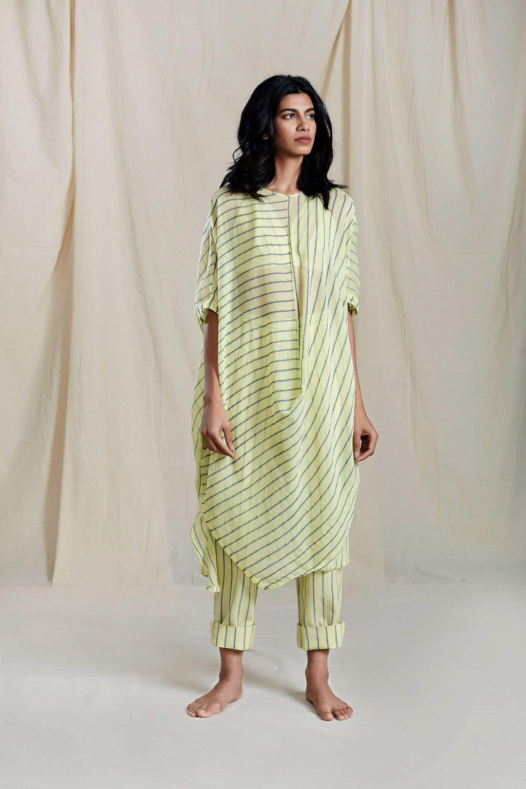 Mati Dresses YELLOW COWL TUNIC DRESS