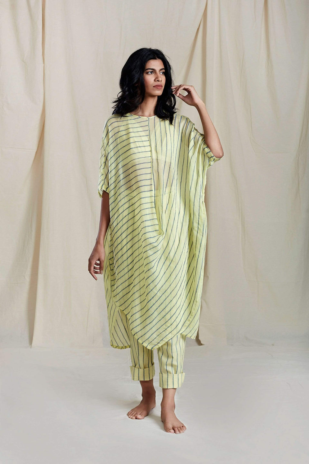 Mati Dresses YELLOW COWL TUNIC DRESS