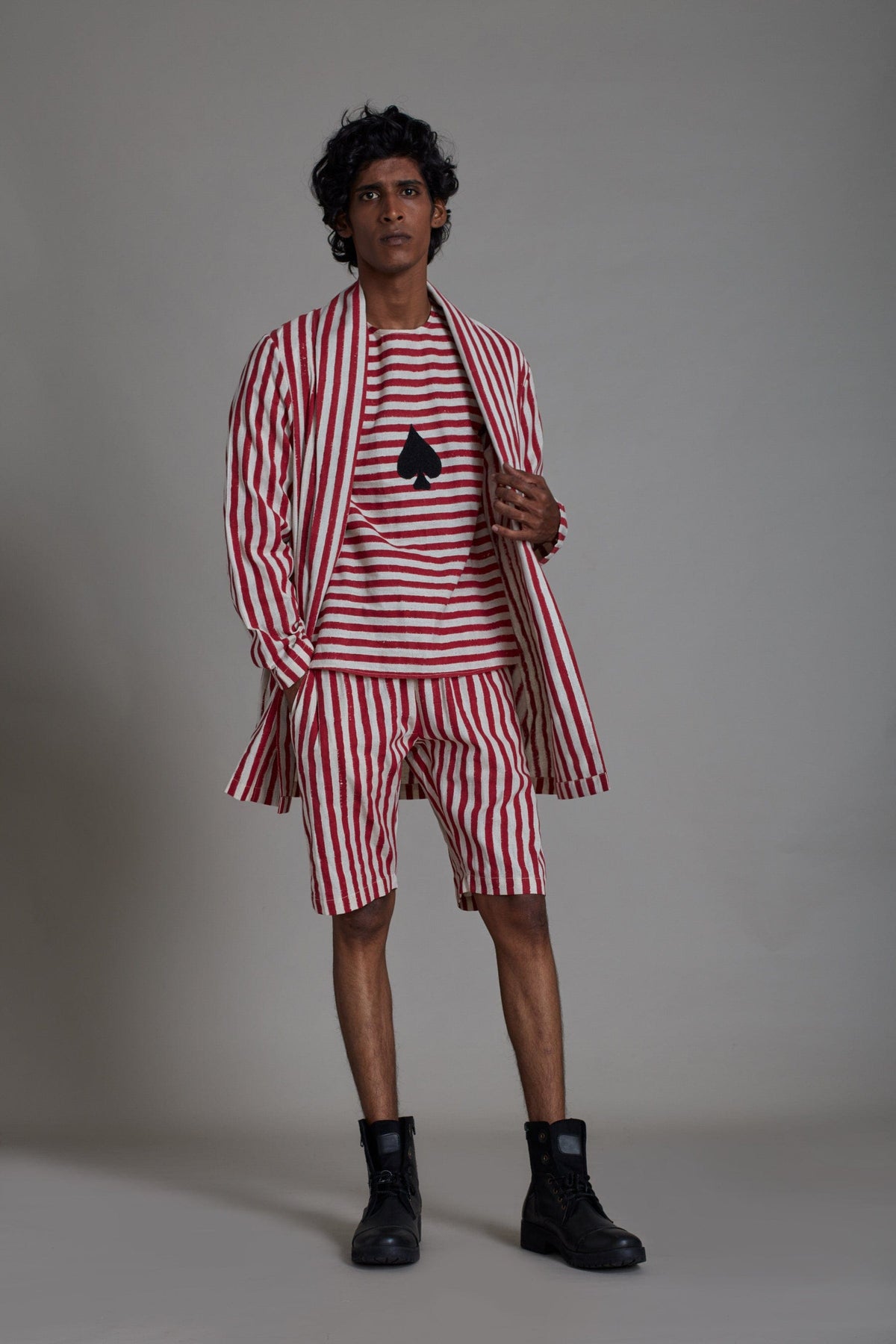 Mati JACKET Red Stripe Shawl Jacket