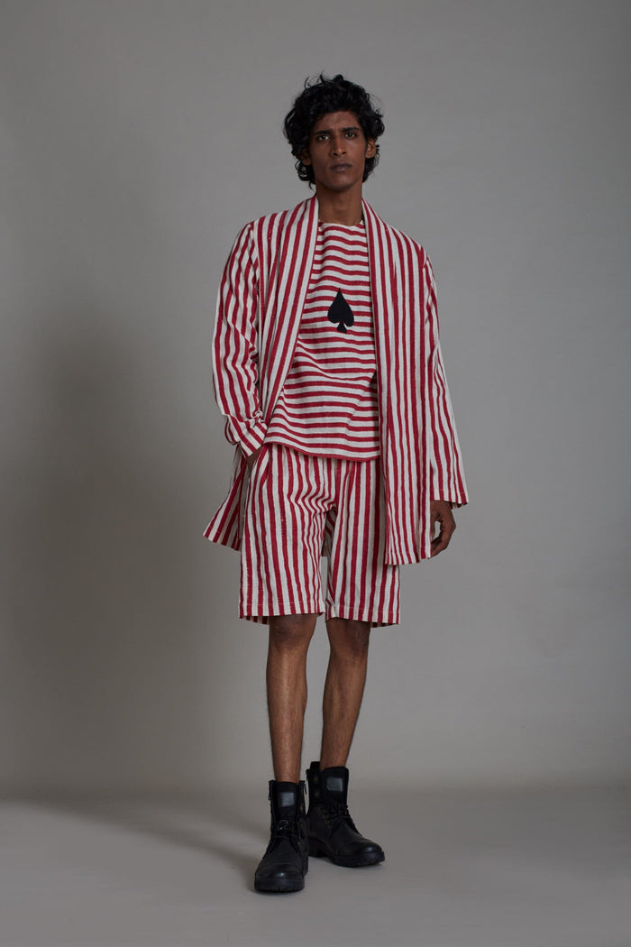 Mati JACKET Red Stripe Shawl Jacket