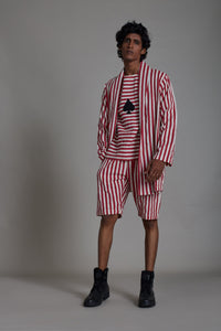 Mati JACKET Red Stripe Shawl Jacket