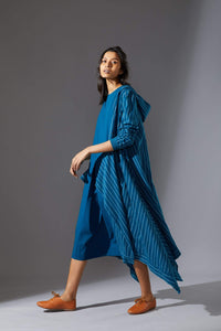 Mati Jackets Mati Hooded Koza Blue Dress and Overlay Set