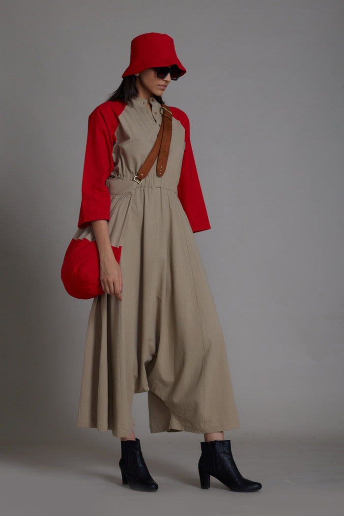 Mati JUMPSUIT Beige & Red Sphara Jumpsuit