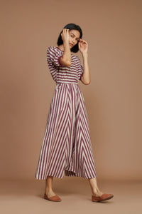 Mati JUMPSUIT Ivory and Mauve Striped Mati Sphara Jumpsuit