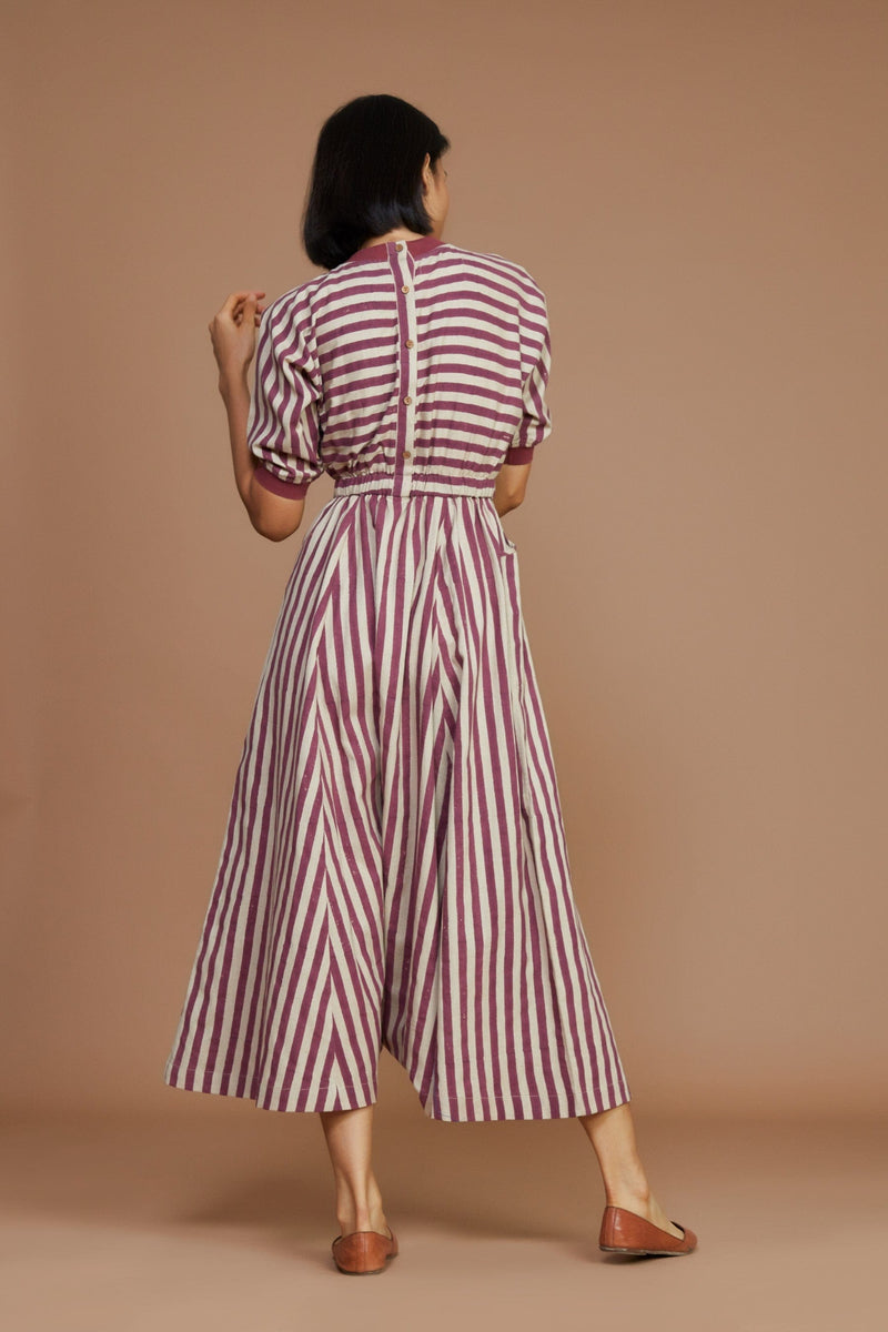 Mati JUMPSUIT Ivory and Mauve Striped Mati Sphara Jumpsuit