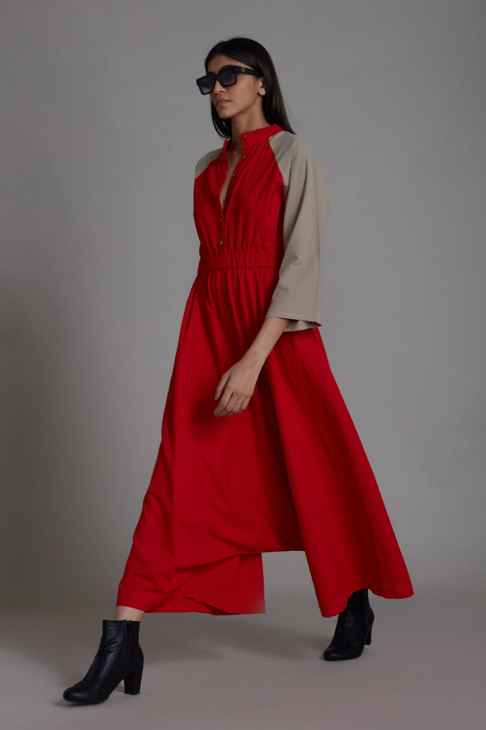 Mati JUMPSUIT Red & Beige Sphara Jumpsuit