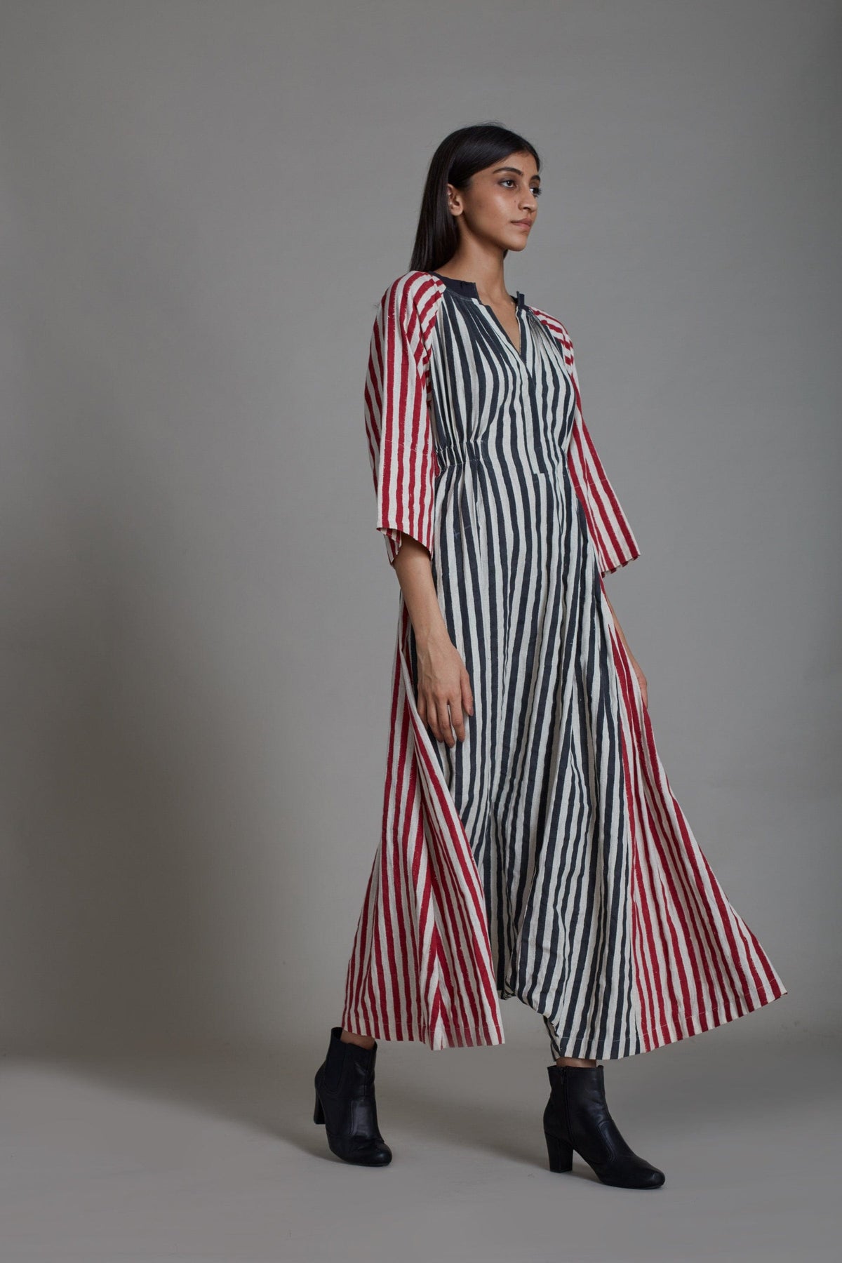 Mati JUMPSUIT UNO STRIPE JUMPSUIT - BLACK WITH RED