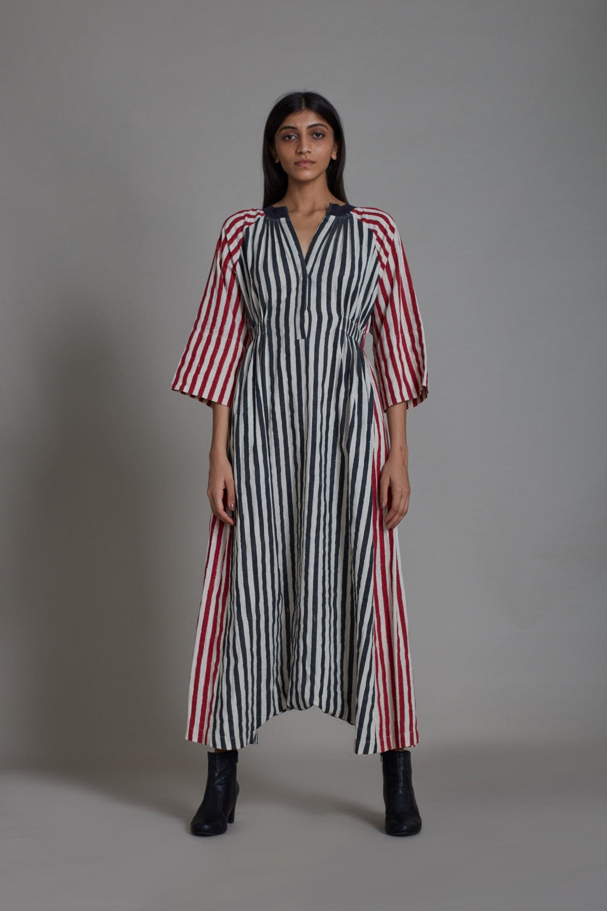 Mati JUMPSUIT UNO STRIPE JUMPSUIT - BLACK WITH RED