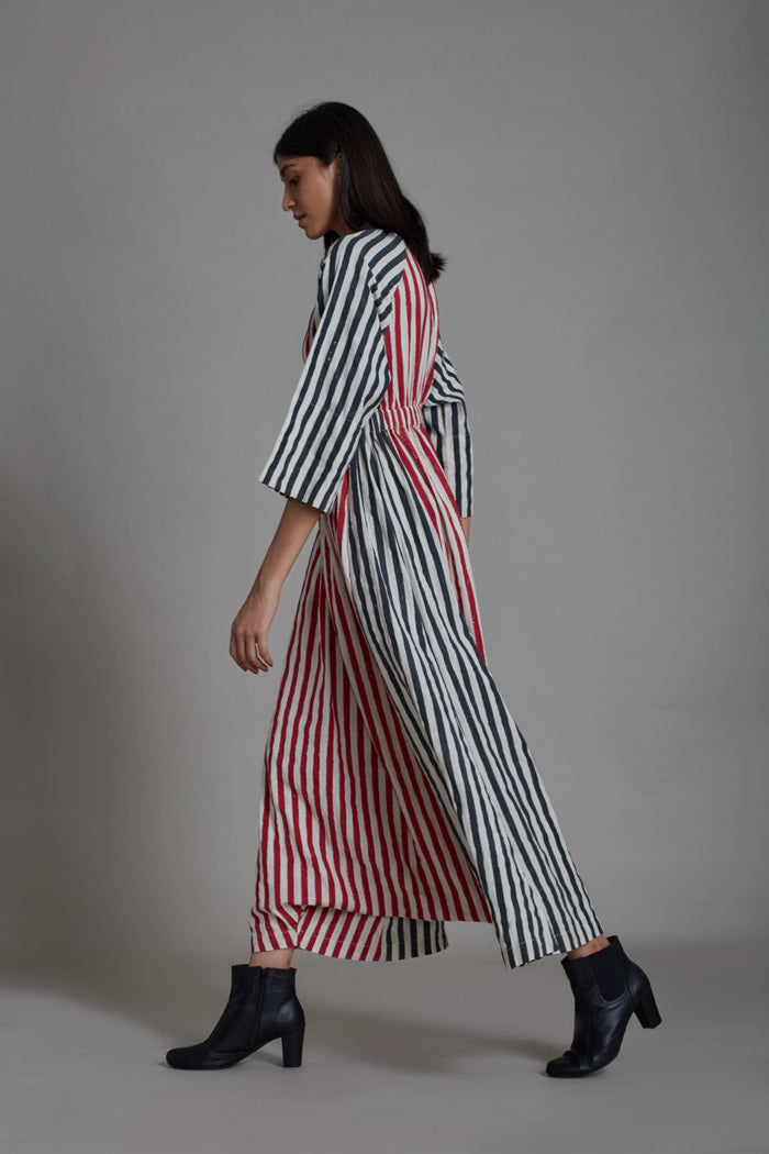 Mati JUMPSUIT UNO STRIPE JUMPSUIT - RED WITH BLACK