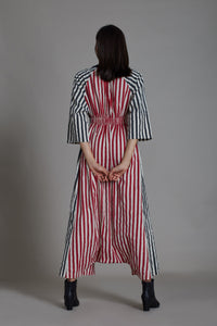 Mati JUMPSUIT UNO STRIPE JUMPSUIT - RED WITH BLACK