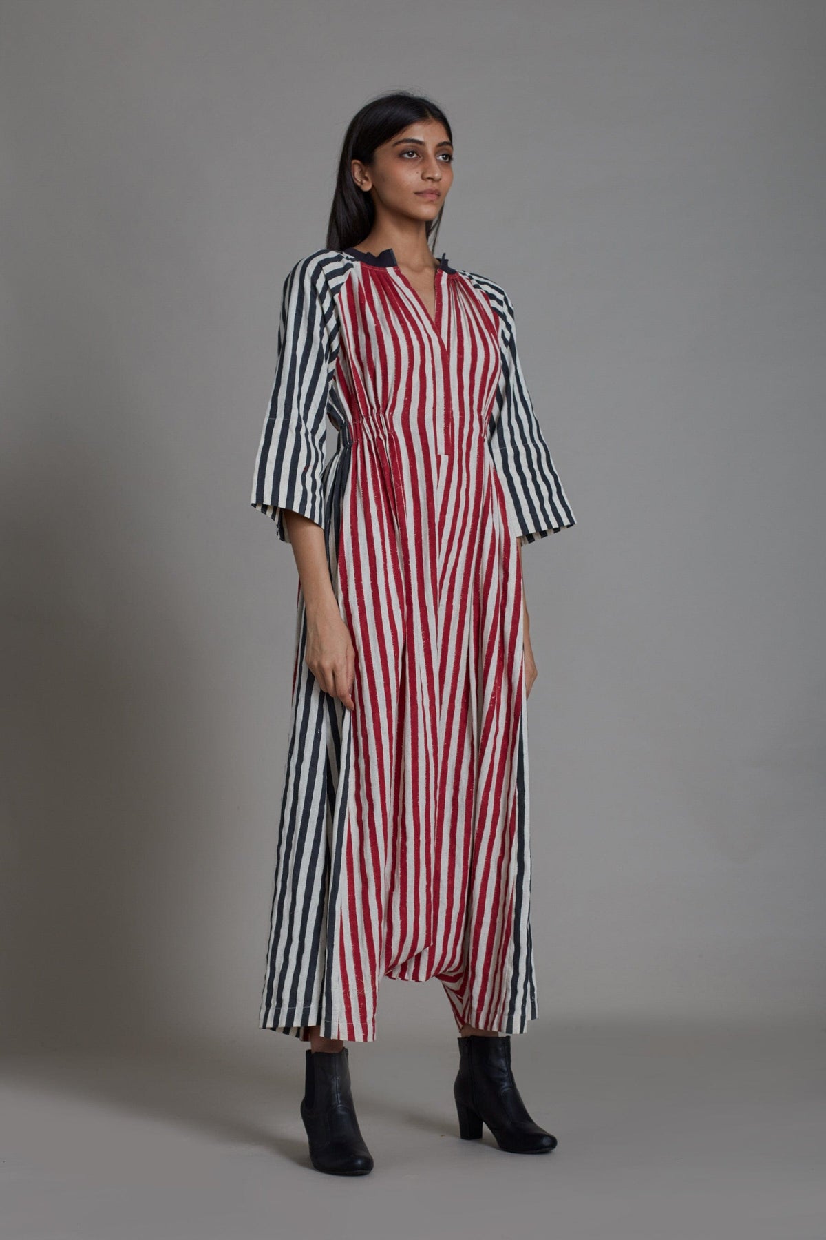 Mati JUMPSUIT UNO STRIPE JUMPSUIT - RED WITH BLACK