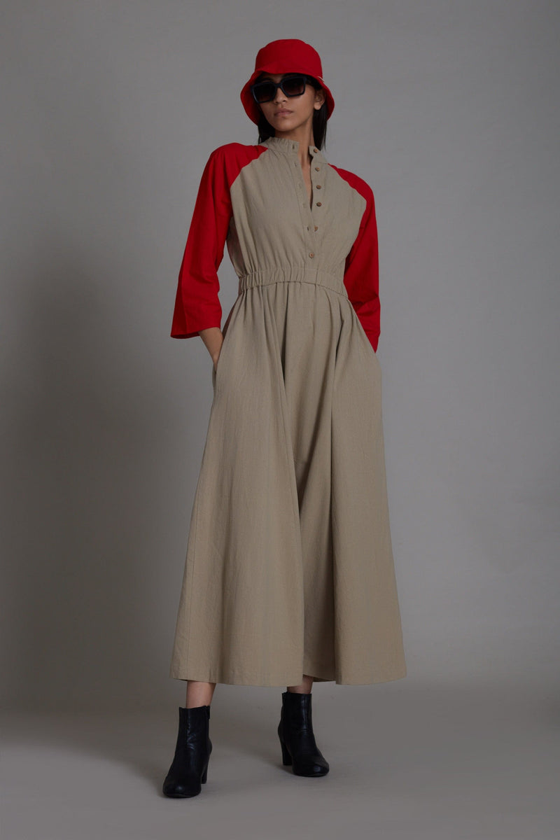 Mati JUMPSUIT XS Beige & Red Sphara Jumpsuit