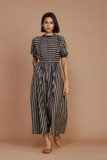 Mati Jumpsuits & Rompers Brown and Charcoal Striped Mati Sphara Jumpsuit