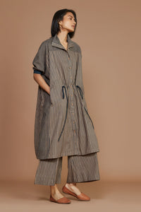 Mati Outfit Sets Brown With Charcoal Striped Kaftan Co-Ord Set