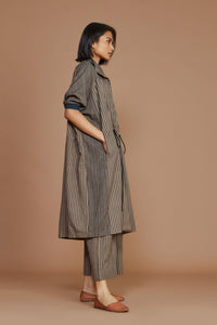 Mati Outfit Sets Brown With Charcoal Striped Kaftan Co-Ord Set