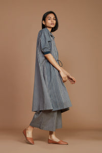 Mati Outfit Sets Grey With Charcoal Striped Kaftan Co-Ord Set