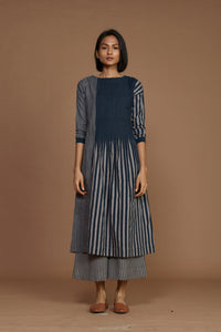 Mati Outfit Sets Grey With Charcoal Striped Pleated Co-Ord Set