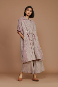 Mati Outfit Sets Ivory With Mauve Striped Kaftan Co-Ord Set