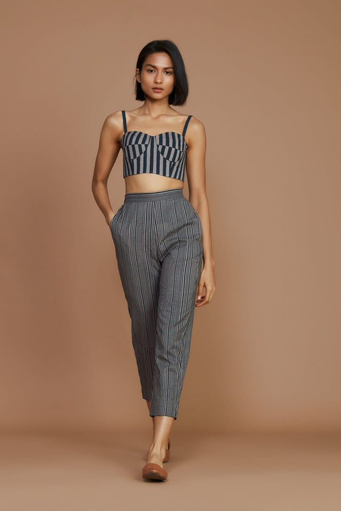 Mati Pants Grey with Charcoal Striped SE Pants